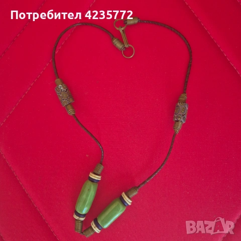 Винтидж бижута от балтийски кехлибар и керамика. , снимка 7 - Колиета, медальони, синджири - 54760969