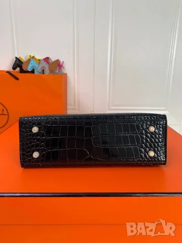Hermes Kelly Crocodile Leather Handbag 22 cm, снимка 5 - Чанти - 55416106