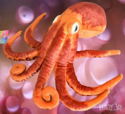 Плюшен октопод 30 см реалистичен – мека играчка подарък