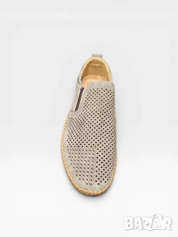 Мъжки мокасини с перфорация в кафяво-бежово S573-3 Khaki, снимка 4 - Мокасини - 55301887