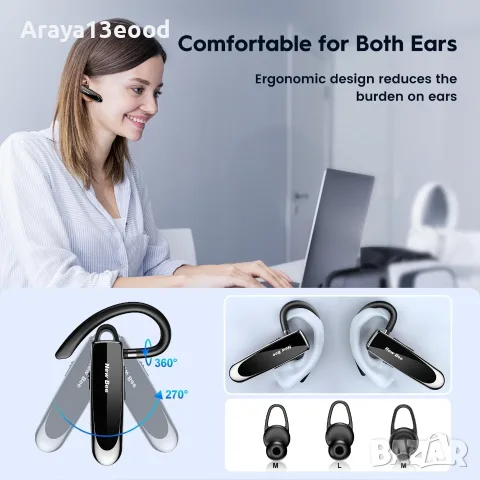 New Bee Bluetooth Хендсфри Слушалка с Микрофон V5.0, снимка 4 - Слушалки, hands-free - 55583538