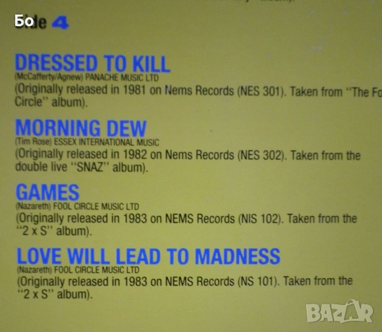 грамофонни плочи Nazareth, снимка 14 - Грамофонни плочи - 54059859