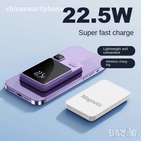 Power Bank 10000mAh 22.5W – магнитна външна батерия, 4 цвята, снимка 12 - Външни батерии - 55237204