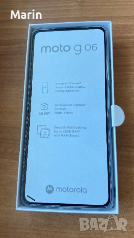 Телефон Motorola moto g 06 128gb нов гаранция 26.05.2028г., снимка 5 - Motorola - 54680231