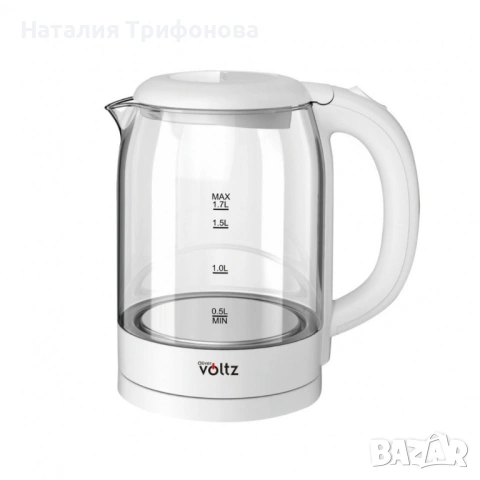 Електрическа кана Voltz, 2200W, 1.7л., Стъкло, снимка 3 - Кани - 54896194