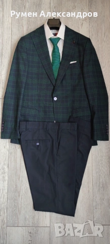 Мъжки костюм за абитуриентски бал  OWEN р-р S = №46 к-кт с риза, снимка 2 - Костюми - 54019834