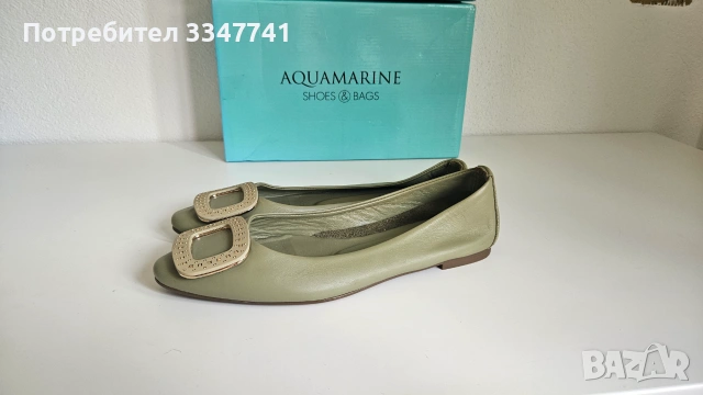 Кожени пантофки с остър връх Aquamarin , снимка 3 - Дамски ежедневни обувки - 55161992