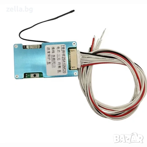 BMS 7S 24V 25A – Модул за защита на Li-Ion батерии с балансиране и защита от късо съединение 10284