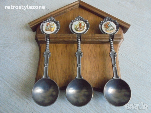 № 8577 Стар комплект колекционерски лъжици Zinn  