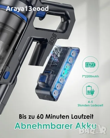 Linkifly A10 Безжична прахосмукачка 2 в 1 с функция за миене 550W 45kPa, снимка 5 - Прахосмукачки - 55362806