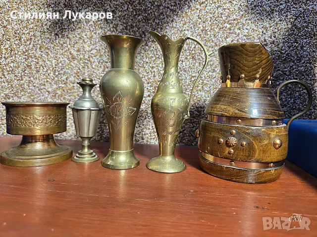 Лот медни антики - кана, амфора, вазичка, парфюмник, мастилница, снимка 9 - Антикварни и старинни предмети - 54574405