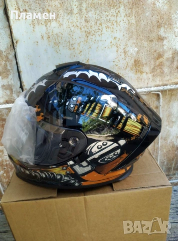 Мото каска Dual Visor – Интегрална Racing каска за мотор атв, сутер колело байк, тротинетка с карбон, снимка 11 - Аксесоари и консумативи - 54704379