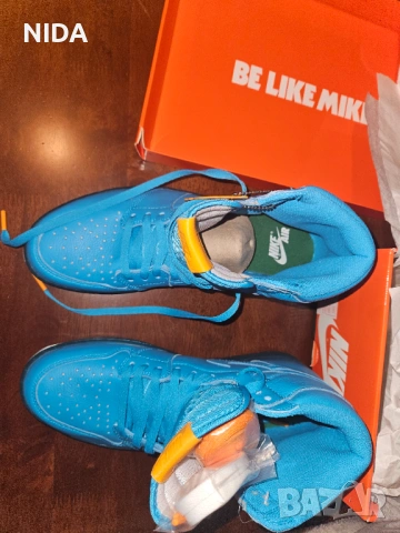 Маратонки Nike Air Jordan 1 Retro Hi “Gatorade” - 45.5 EU / 10.5 UK - Нови - Сини - Уникат!, снимка 5 - Маратонки - 54805144