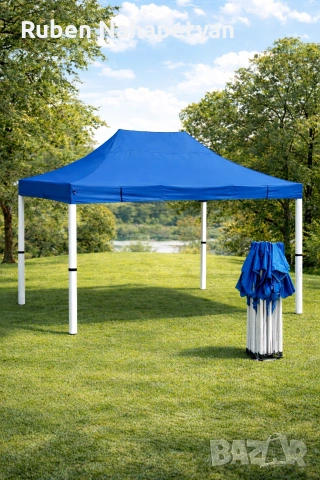 Шатра Лукс шестеграна бяло конструкция 