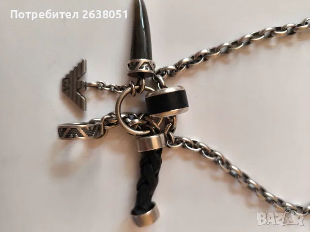 Сребърен синджир армани, снимка 3 - Колиета, медальони, синджири - 55446770