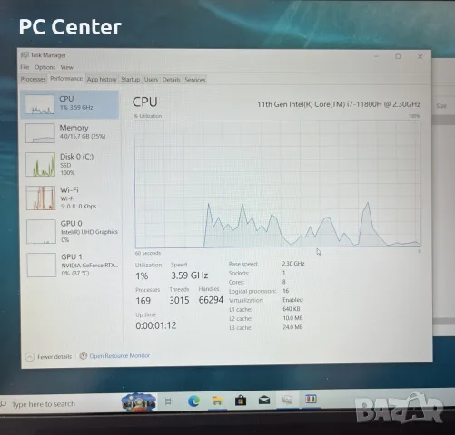 Геймърски лаптоп i7 11800H, RTX 3050 Ti 4GB, 16GB ram, снимка 6 - Геймърски - 53390127