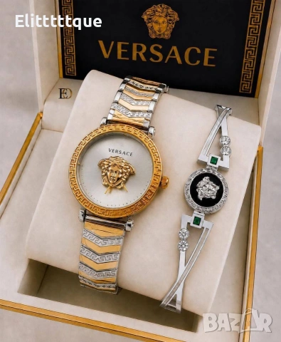 дамски комплект часовник и гривна Versace , снимка 7 - Луксозни - 54994291