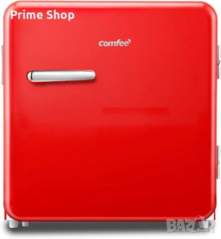 Минибар COMFEE 47L, Мини хладилник с компресор, Ретро дизайн, Червен, Бял , снимка 2 - Хладилници - 55427215