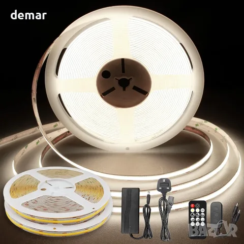 TTWAY COB LED ленти 20m (2x10m), 6000K и 4000K DC24V, дистанционно, 384LEDs/M, снимка 2 - Лед осветление - 44865788