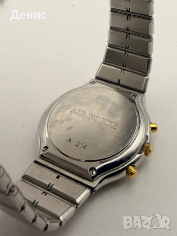 Eterna Air Force Moonphase Chronograph – 18K Gold & Steel | Rare 1990s Swiss Watch, снимка 4 - Мъжки - 54894156