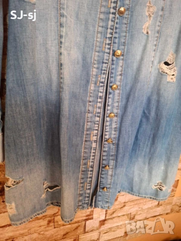 Дънкова дамска риза, снимка 4 - Ризи - 54078695