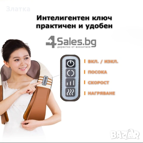 Шиацу масажор за врат и гръб, снимка 10 - Масажори - 54687939