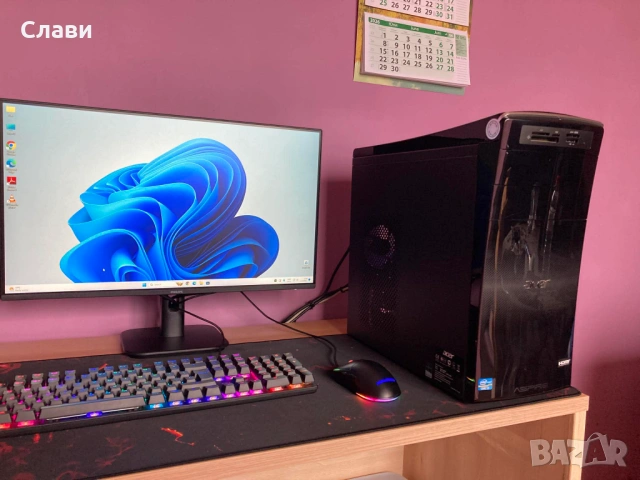 Геймърски компютър Acer Aspire AMD 8x3,30GHz, NVIDIA GTX 1050Ti, 16GB, SSD, Windows 11