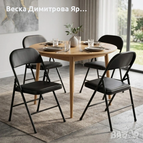 Сгъваем ергономичен стол – модерен, удобен и издръжлив за дом, градина, къмпинг и събития, снимка 2 - Столове - 54633824