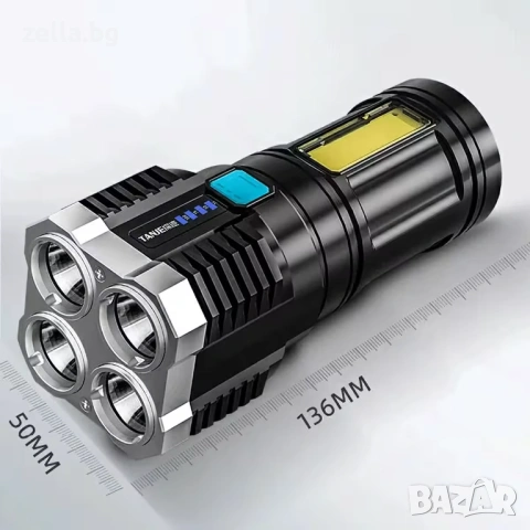 Акумулаторен LED фенер с COB светлина, 100м обхват, IP64 – за лов, риболов, къмпинг и аварийни 10309, снимка 4 - Аксесоари и консумативи - 54663359