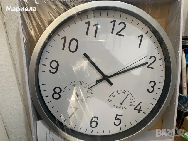 Стенен часовник с температура и влага 34 см., снимка 3 - Стенни часовници - 54709087