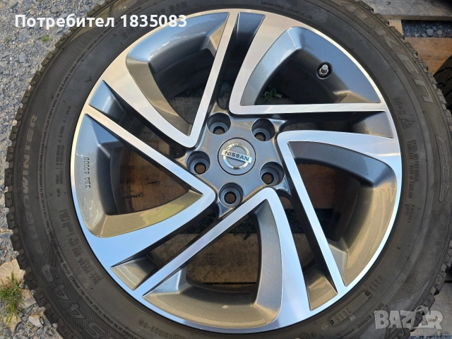Лети джанти 17ки 5х114.3 Nissan + зимни гуми 215/60/17 Falken, снимка 5 - Гуми и джанти - 55081762