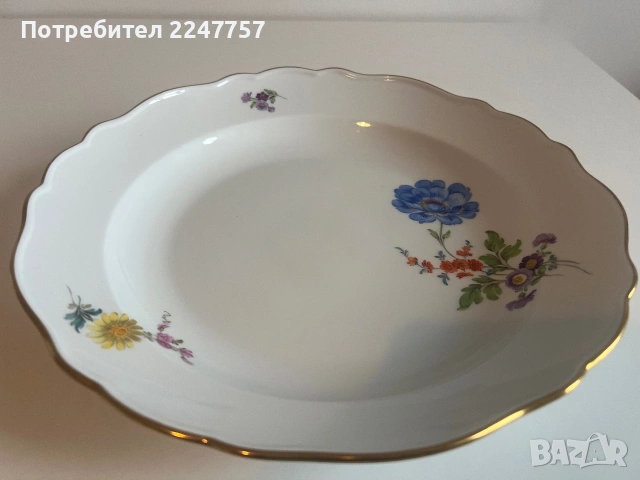 Огромно Плато Meissen, снимка 4 - Антикварни и старинни предмети - 55117626