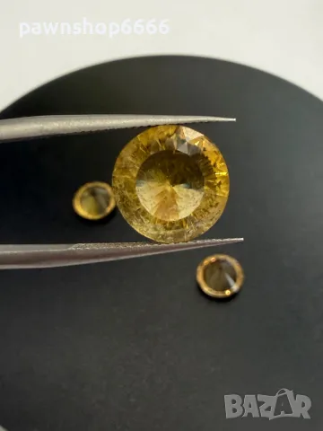Комплект естествени цитрини 6.95 ct – централен камък 3.45 ct + чифт 1.75 ct , снимка 8 - Бижутерийни комплекти - 55483308