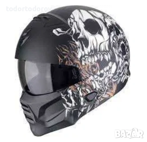 Мото каска мотор SCORPION EXO-COMBAT II GENESIS Matt Black-White-Gold 418.55 лв. / 214 €