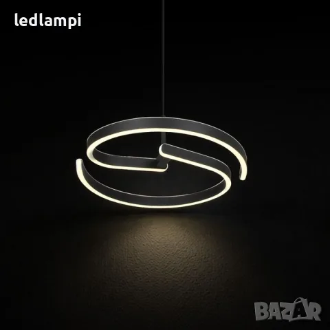 LED Полилей 25W Дизайн Черно Тяло Неутрално Бяла Светлина, снимка 2 - Полилеи - 24888324
