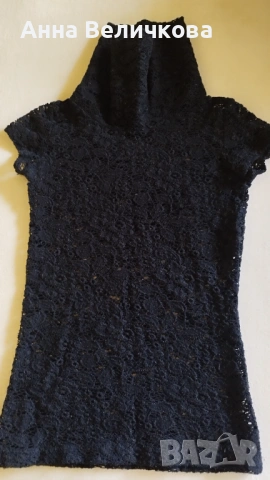 Дамска блуза дантела поло без ръкав