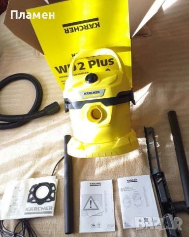 Мултифункционална прахосмукачка за сухо мокро почистване Karcher WD 2 Plus, снимка 3 - Прахосмукачки - 37774306