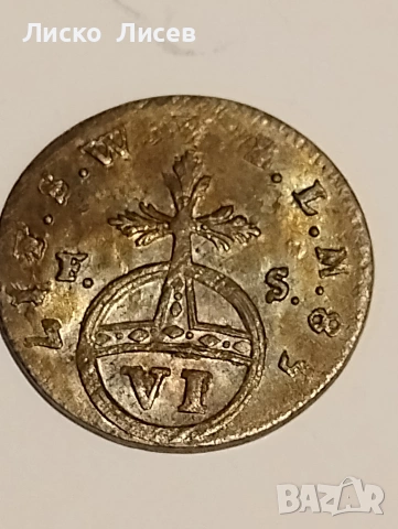 Германия 6 пфенига 1756г., снимка 5 - Нумизматика и бонистика - 55036355