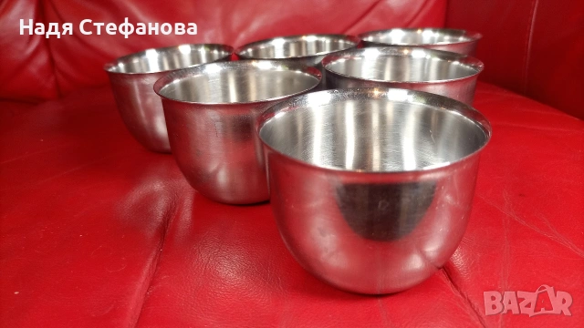 Купички алпака на Хром Силистра, крем карамел, 6 бр, снимка 3 - Антикварни и старинни предмети - 55222527