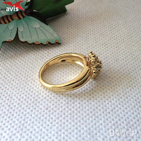 Пръстен с 14К златно покритие 224912, снимка 3 - Пръстени - 54492225