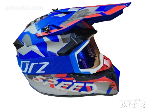 Каска Крос Мотор/Скутер/Бъги/Вело/АТВ +Очила -195-2, снимка 4 - Аксесоари и консумативи - 54015815