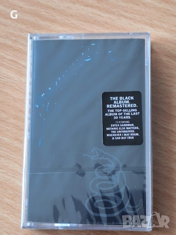 Аудио касета Metallica - The Black Album, Чисто нова, запечатана, рядка, UK издание