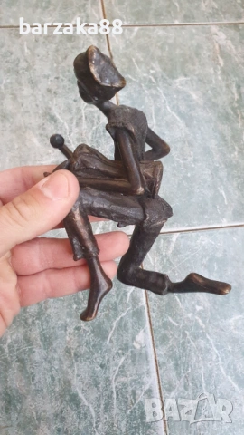 Стара бронзова фигура Африканка, снимка 4 - Колекции - 54358915