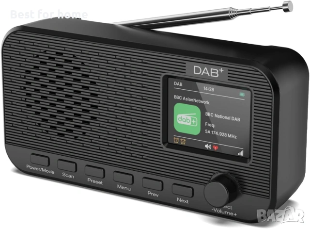 DAB радио с Bluetooth, презареждащо се цифрово FM радио, преносимо DAB+ радио с батерии