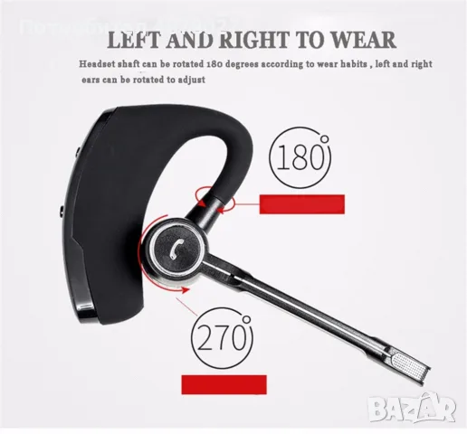 Безжична Bluetooth слушалка Hands-Free V8S, снимка 3 - Слушалки, hands-free - 55545217