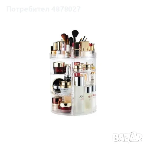 Въртящ се органайзер за козметика GW-288/ Цвят: прозрачен; Материал: пластмаса PS; Размер: 23 * 23 *, снимка 2 - Органайзери - 55397486