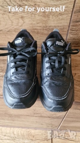 PUMA 38 номер Дамски кожени черни маратонки, снимка 2 - Маратонки - 54502964
