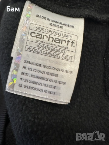 Мъжко!Carhartt Hooded Chase Sweat размер М, снимка 6 - Суичъри - 54069459