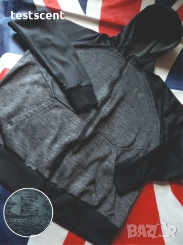 Мъжки суичър Under Armour ColdGear серия худи с цип черно сиво L Large
