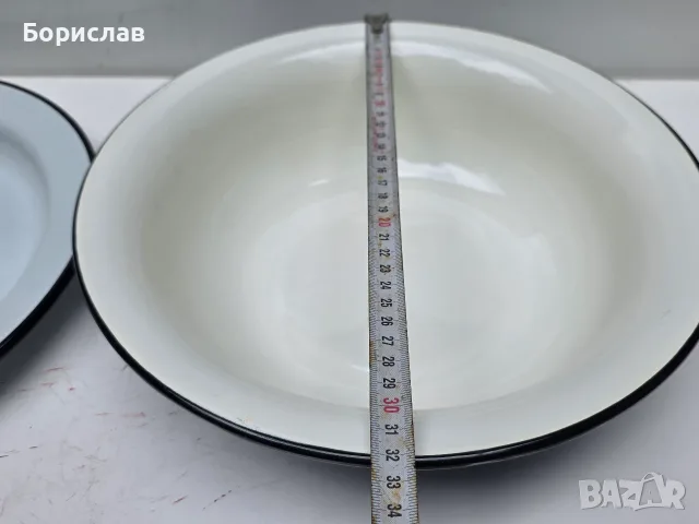 Емайлирана купа и чиния, снимка 2 - Чинии - 55607278